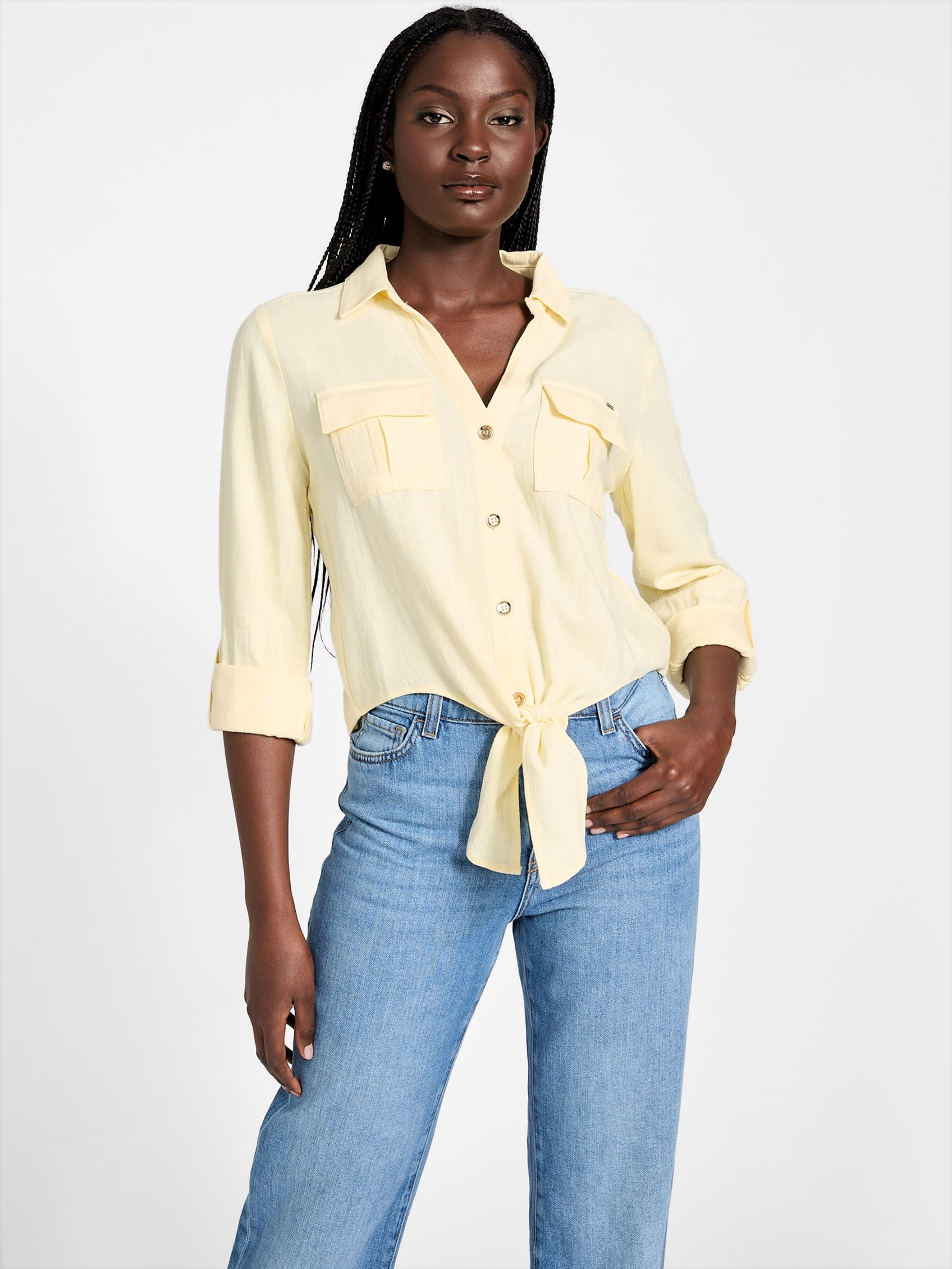 

Топ Harper с завязкой спереди Guess Factory, цвет cornsilk