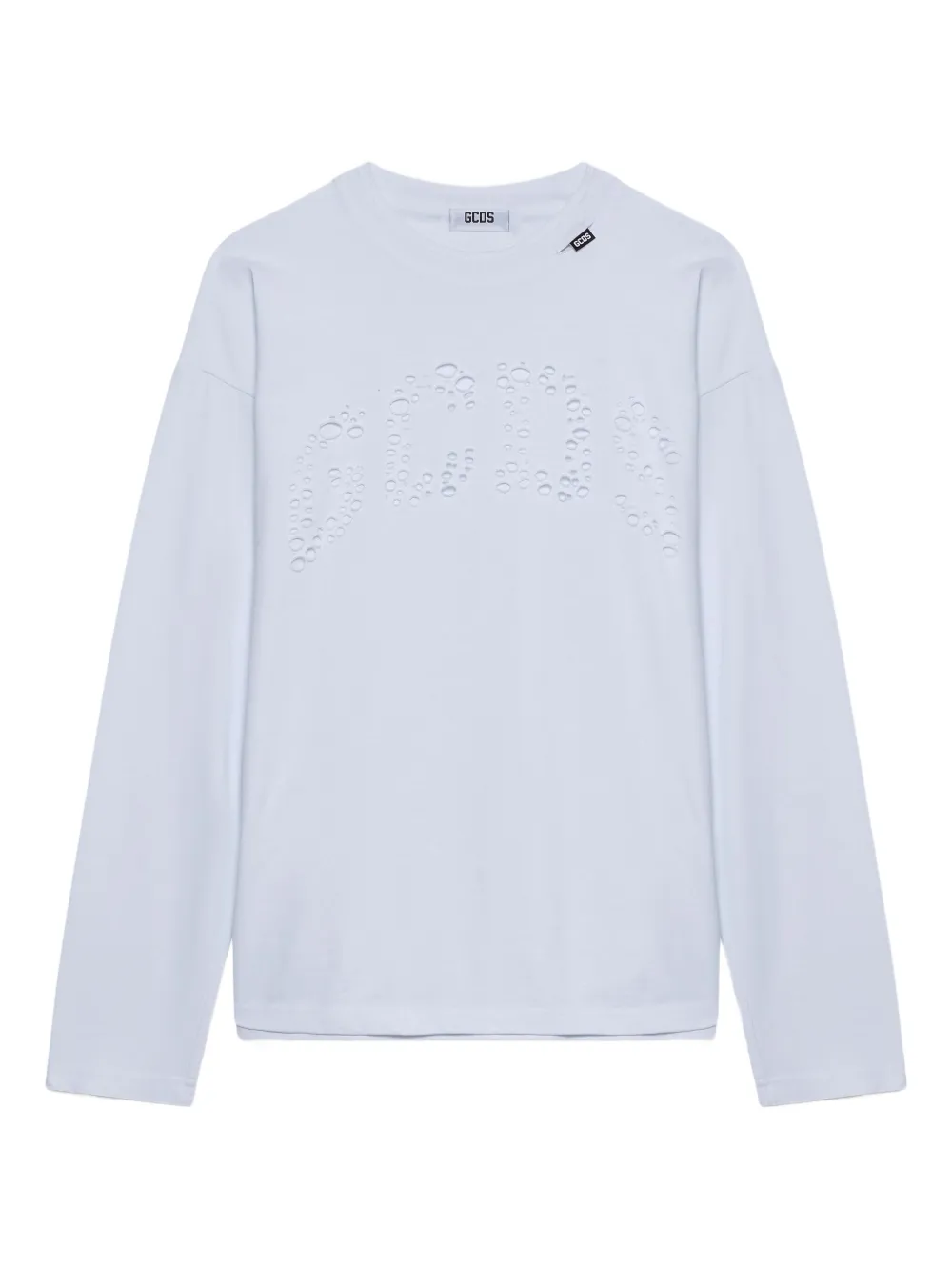 

Лонгслив с лазерной вырубкой логотипа Gcds, белый