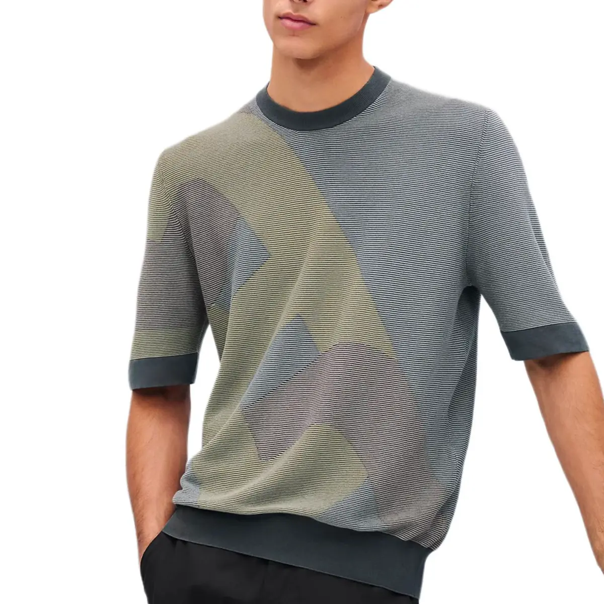 

HERMES Футболка мужская морская синяя, Синий, HERMES Футболка мужская морская синяя