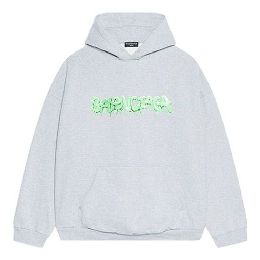 

Толстовка slime hoodie wide fit 'grey green' Balenciaga, серый
