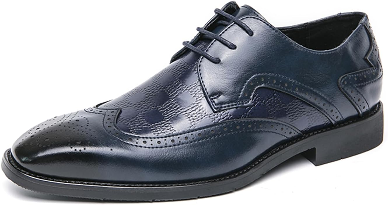 

Мужские оксфорды с шнуровкой, классические туфли-броги с крыльями, стильные деловые кожаные туфли Abborora, синий