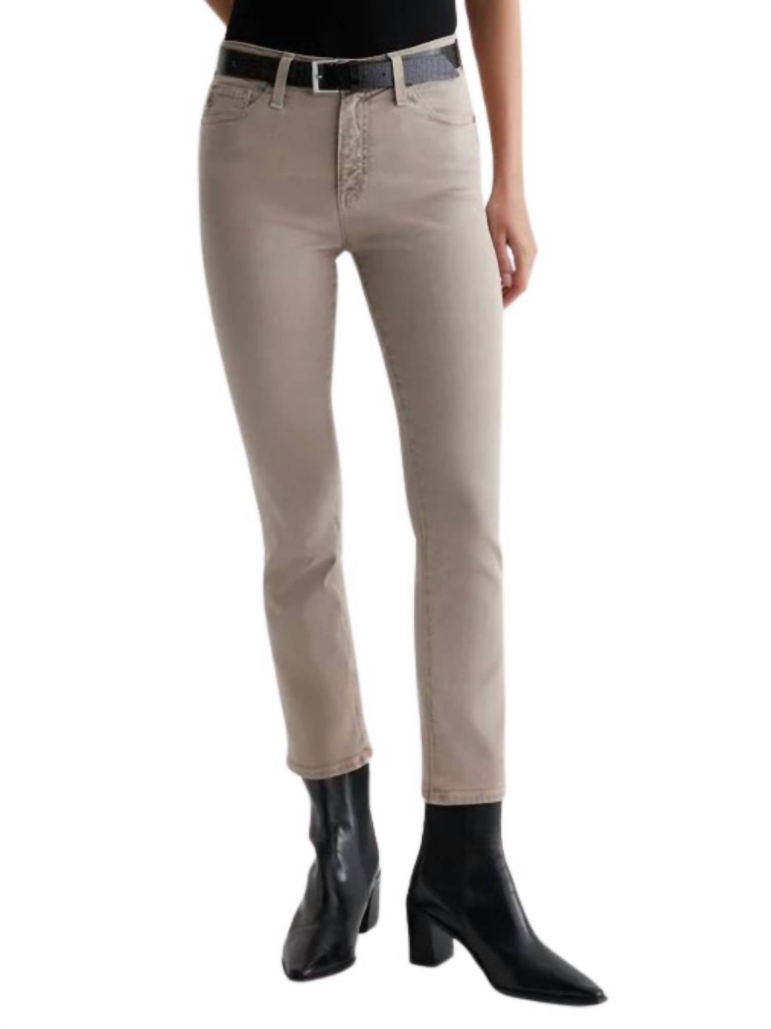 

Джинсы из хлопка Mari Crop в цвете Sulfur Desert Taupe AG Jeans
