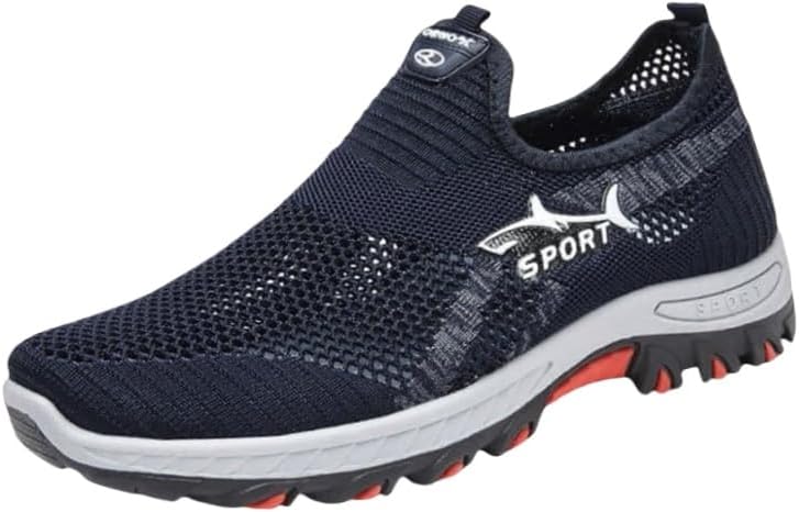 

Кроссовки большого размера для мужчин с дышащей сеткой - легкая спортивная обувь для весны/лета с прочной резиновой подошвой для повседневной носки Fusecottc, синий