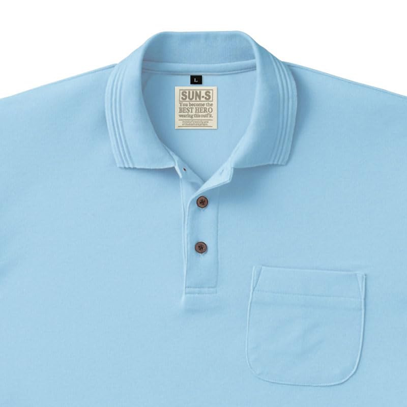 

Поло с длинным рукавом SUN-S SA10071, цвет Saxe Blue (5L), Kanoko