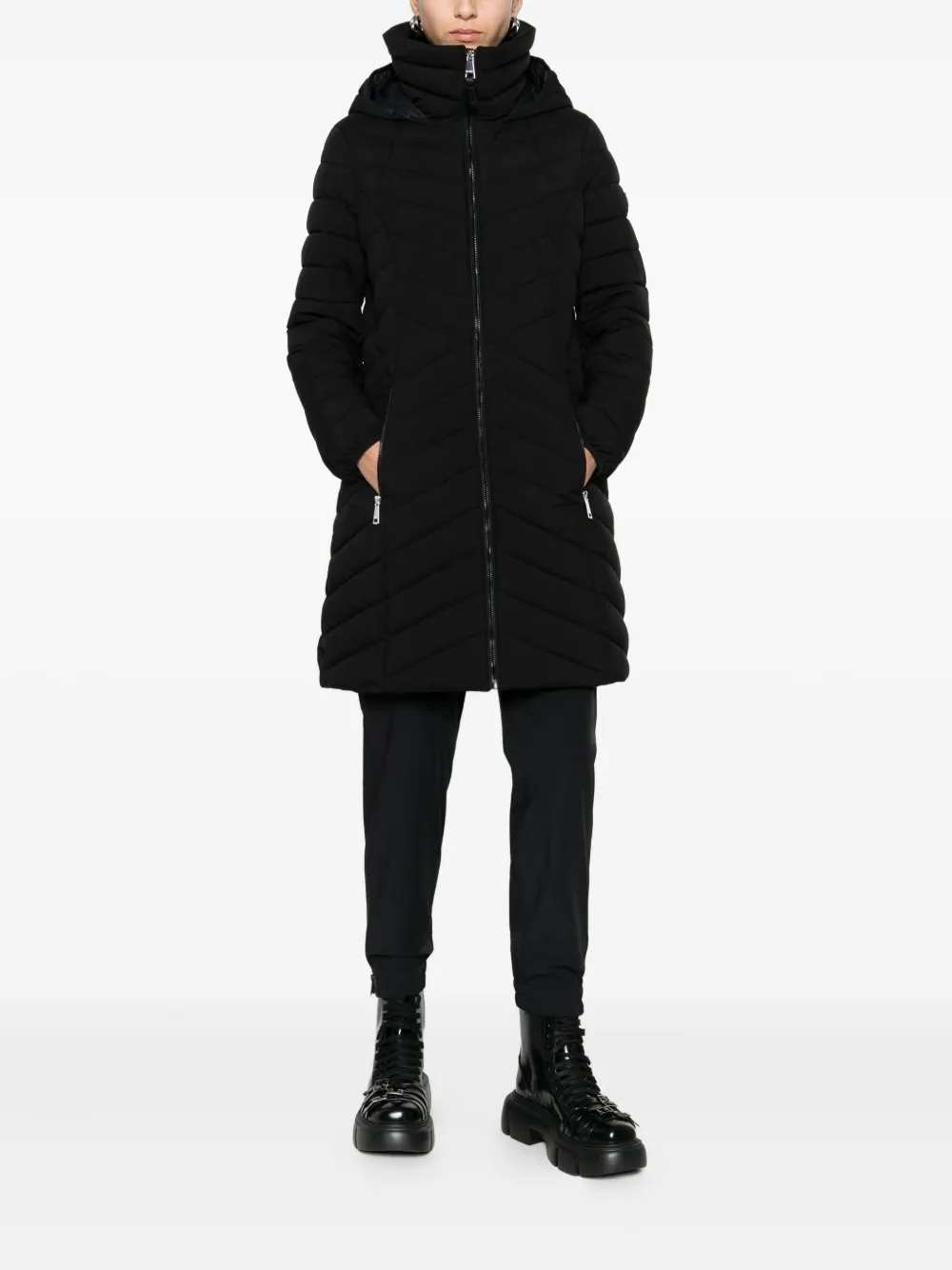 

Стеганая парка на молнии Dkny, черный