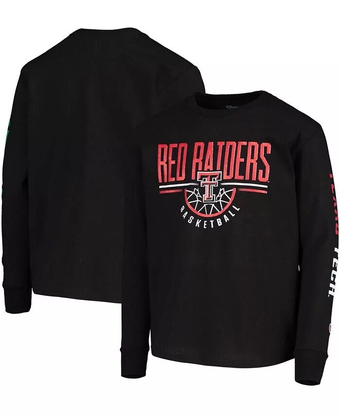 

Футболка баскетбольная с длинным рукавом Texas Tech Red Raiders для больших мальчиков и девочек, черная Champion