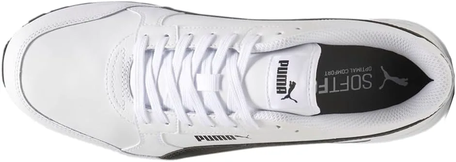 Мужские кроссовки PUMA St Runner V4 из кожи на шнуровке, повседневные - белый и бело-слоновая кость — фото 4
