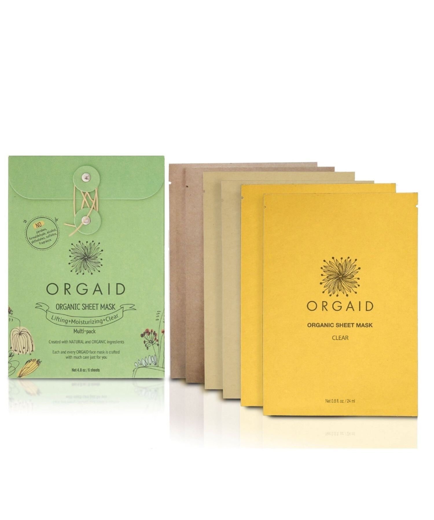 Набор ORGAID — Из 6 тканевых масок-эссенций / Органическая тканевая маска , ONE — фото 2