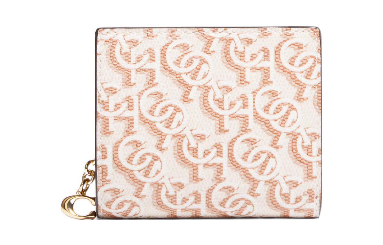 

COACH Кошелек Snap Wallet Canvas With Leather для женщин в цвете Chalk White