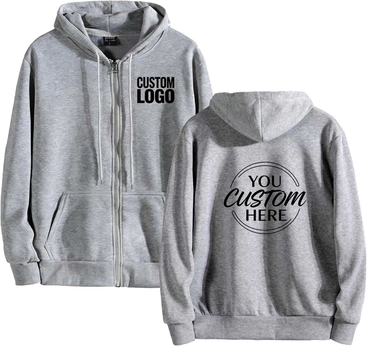 

Капюшон с молнией для мужчин с фото и текстом