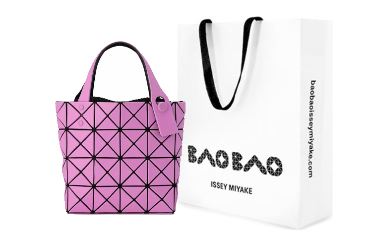 

ISSEY MIYAKE Виниловая сумка-шоппер малая квадратная женская фиолетовая