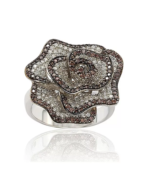 

Кольцо Suzy Levian из стерлингового серебра с кубическими цирконами и цветочным паве Suzy Levian New York, silver