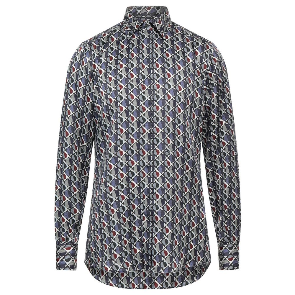 

Элегантная многоцветная шелковая мужская рубашка Dolce & Gabbana