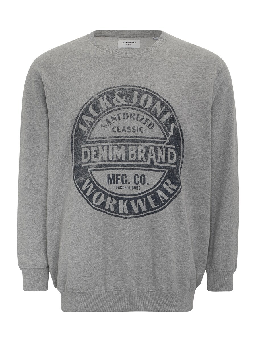 

Свитер Jack & Jones Plus Sweatshirt JJJeans, светло-серый