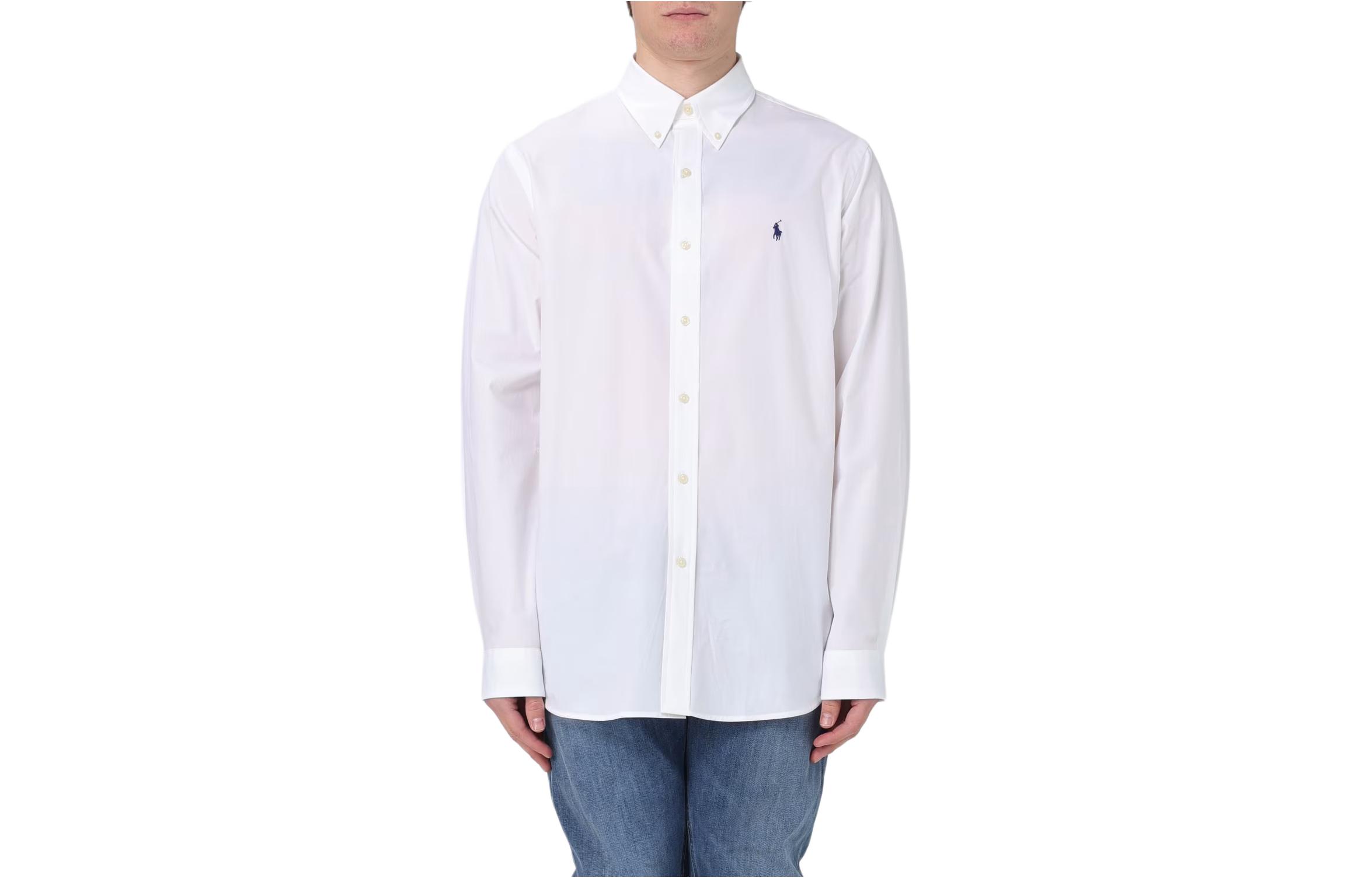 

Рубашка из поплина с вышивкой Pony Polo Ralph Lauren, белый