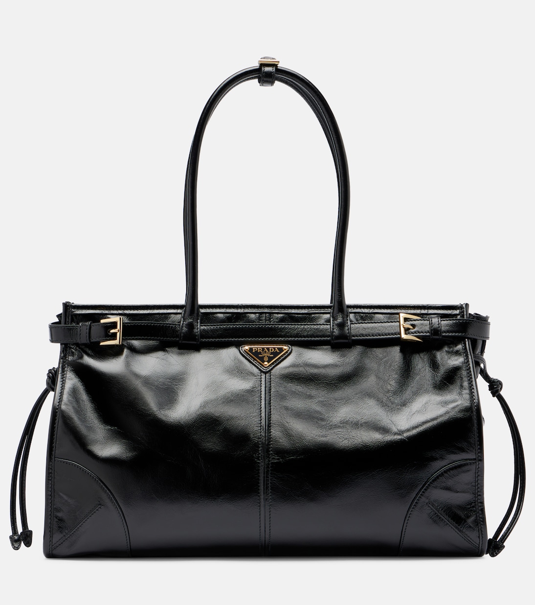 

Бонни большая кожаная сумка через плечо Prada, черный