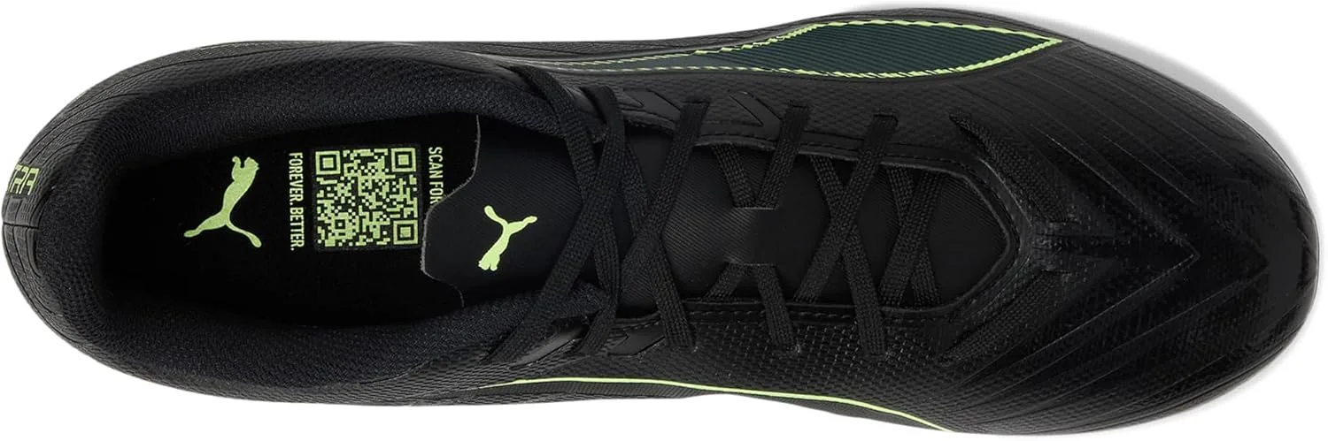 Мужские футбольные бутсы Puma Ultra Play Firm, искусственная, грунтовая подошва, черный/зеленый — фото 2
