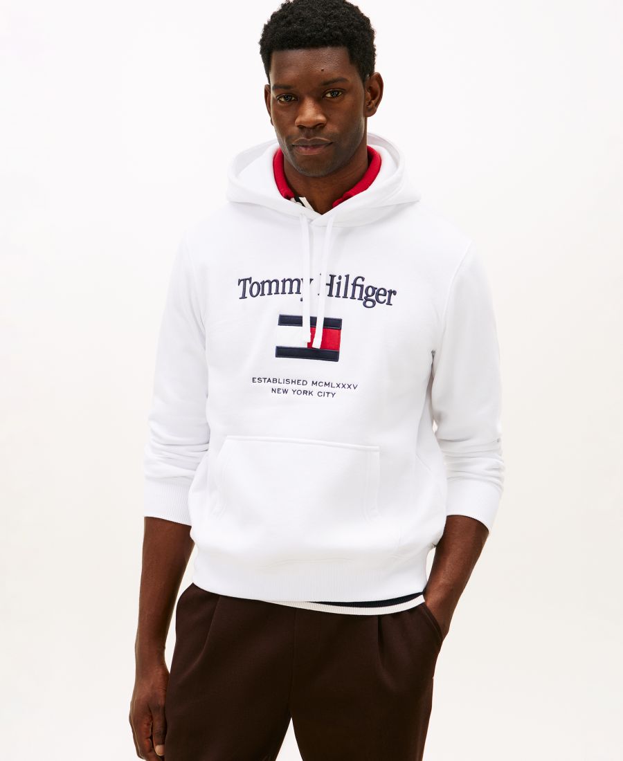

Мужская толстовка с вышитым флагом Tommy Hilfiger, White, Белый, Мужская толстовка с вышитым флагом Tommy Hilfiger, White