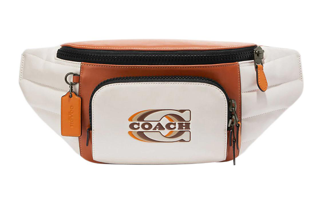

Кожаная поясная сумка через плечо, мужская поясная сумка Tubas мелово-белый и закатно-красный COACH