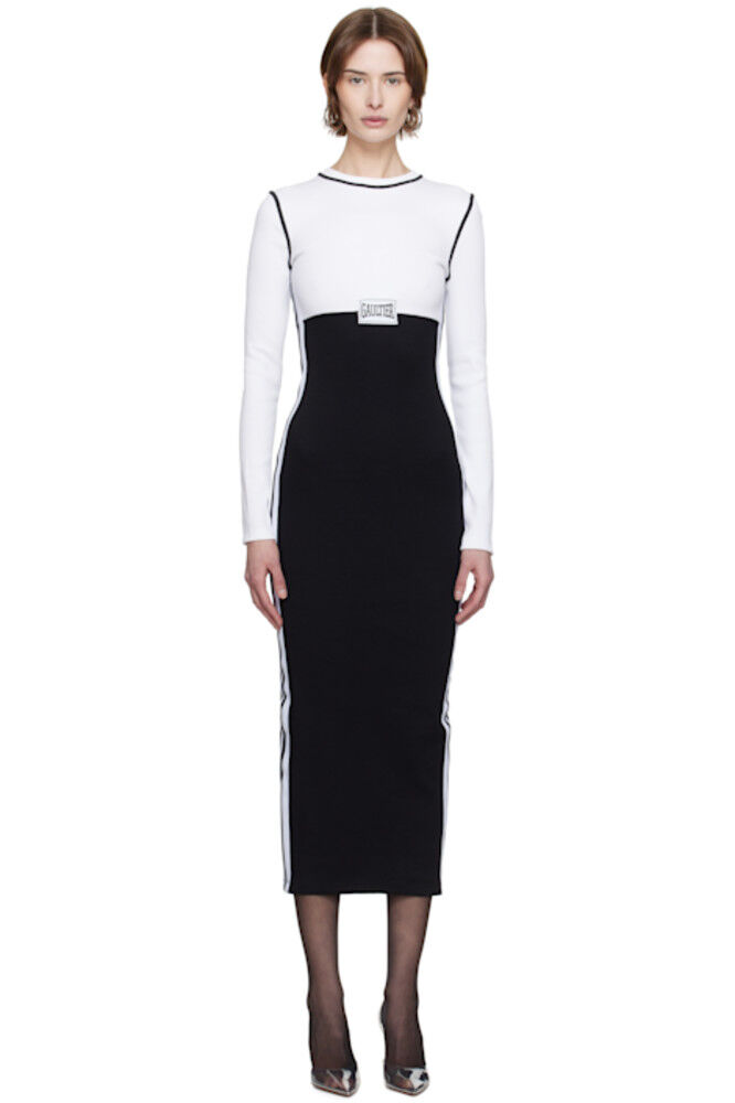 

Бело-черное платье макси «The Color-Block» Jean Paul Gaultier