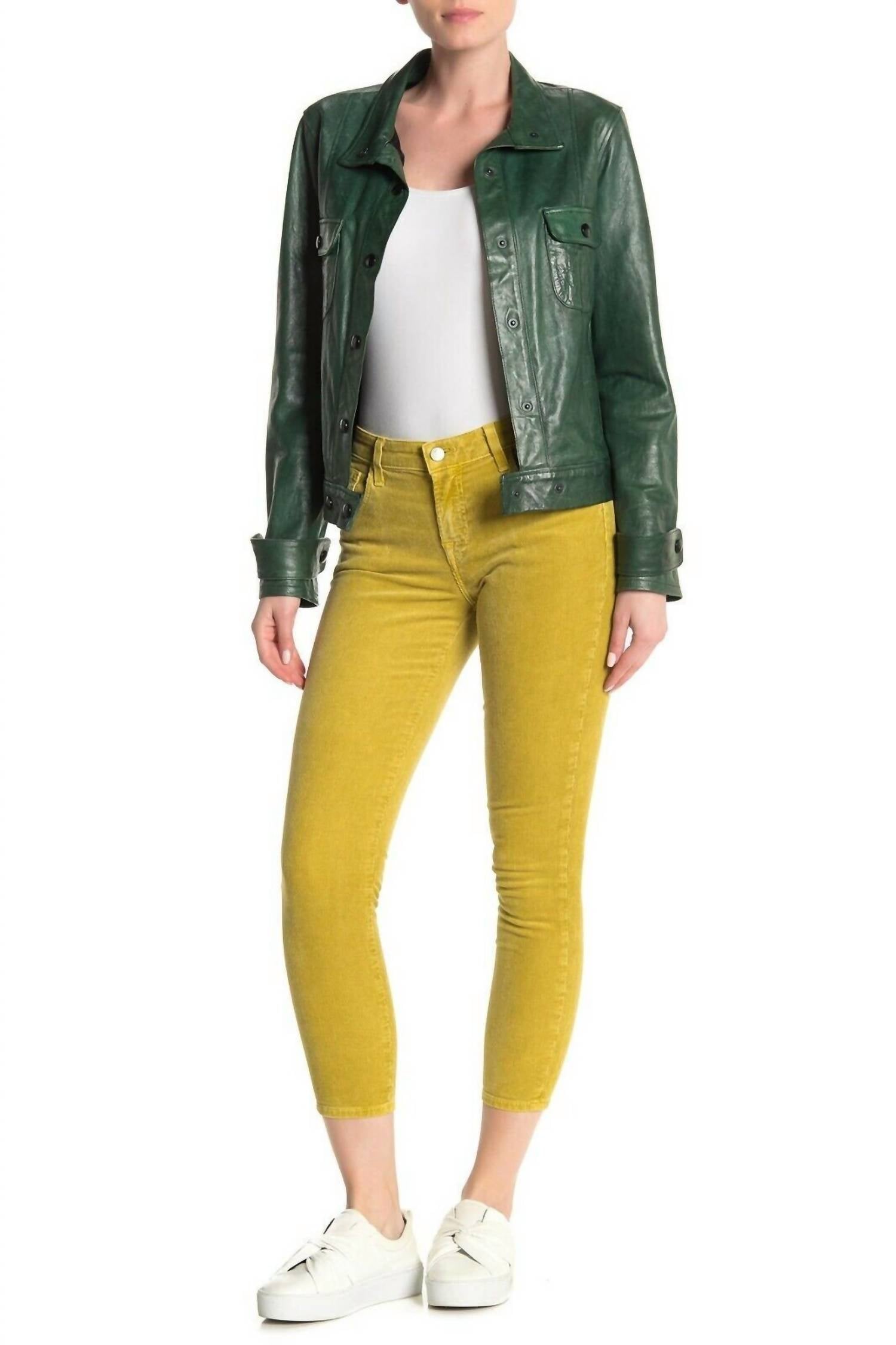 

Брюки-стрейч Absinthe Corduroy средней посадки желтого цвета J Brand