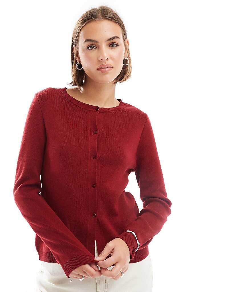 

Бордовый удлиненный кардиган ASOS DESIGN