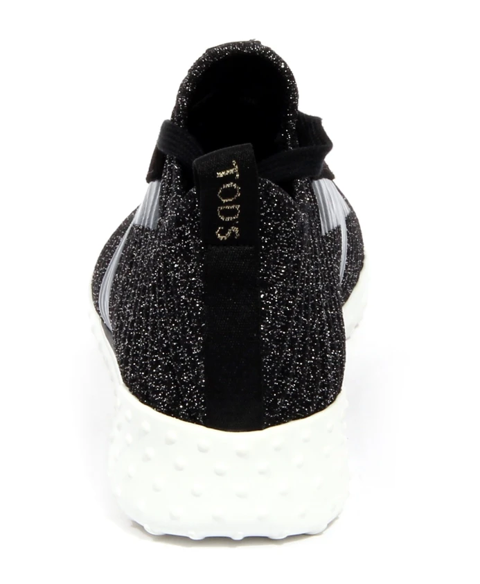 Спортивные туфли Sportiva из люрексовой кожи серебристого цвета Tod'S, черный — фото 4