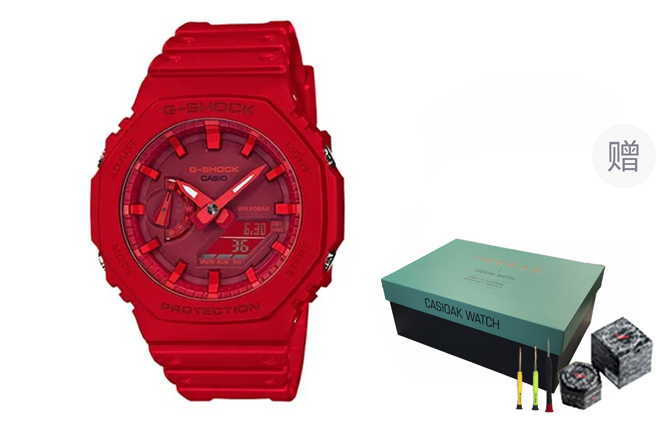 

CASIO Ретрофит серия кварцевый механизм ремешок из смолы унисекс красный циферблат