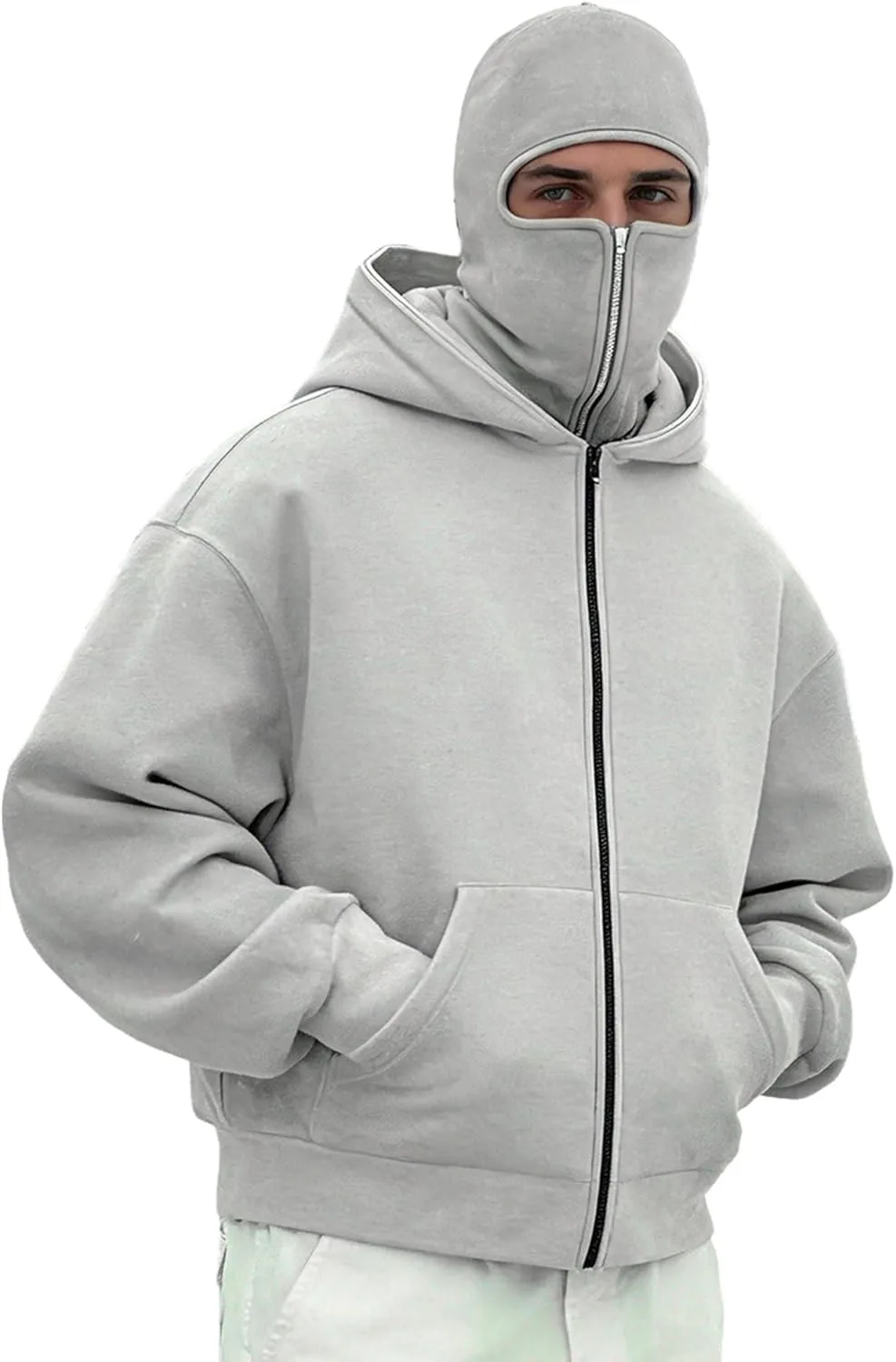 

Мужская теплая толстовка с молнией YiZYiF на флисе