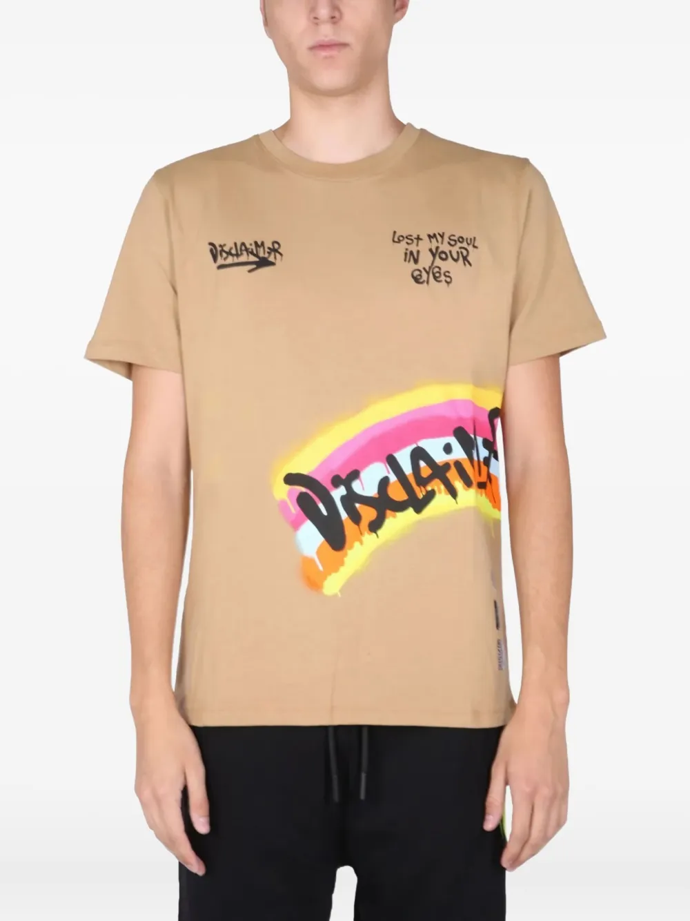 

Футболка с графическим принтом Disclaimer, коричневый