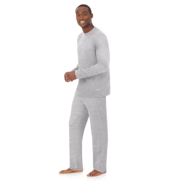 

Мужская пижама из двух предметов: футболка с длинным рукавом и брюки Cuddl Duds, серый