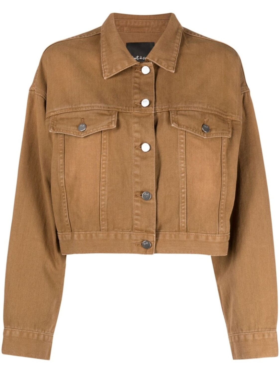 

Tout A Coup cropped denim jacket, коричневый