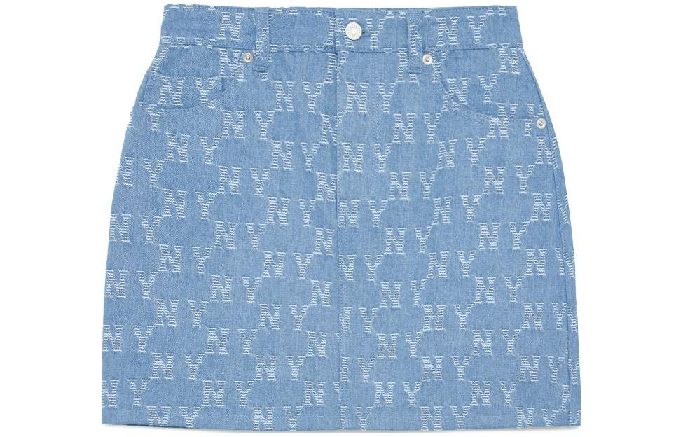 

Нью-Йорк Янкиз Джинсовая Короткая Юбка Женская Светло-Серая Голубая MLB