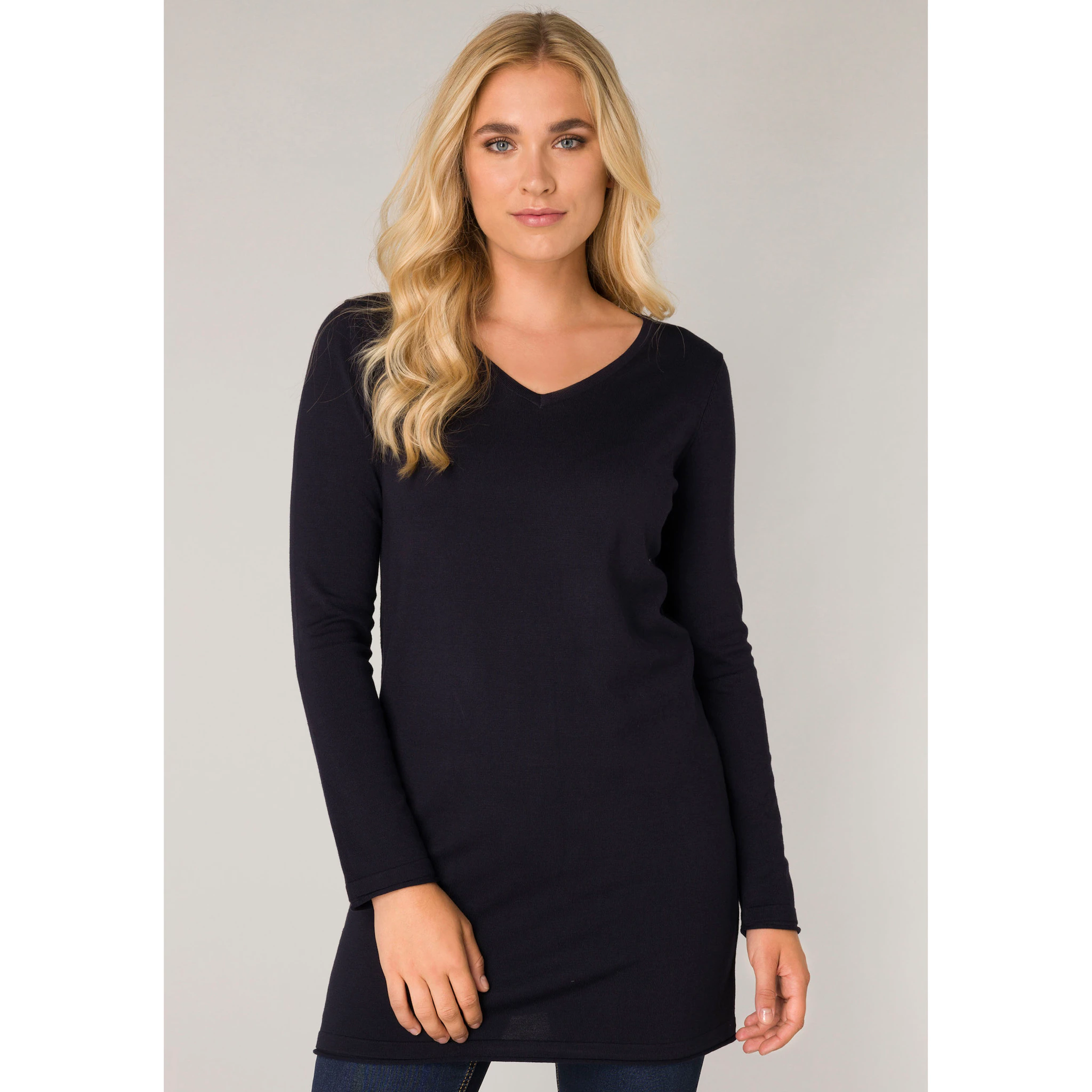 

Длинный свитер базового уровня "BAS-YOLA-LONG-PULLOVER" Base Level, синий