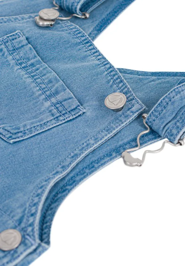 Комбинезон salopette courte dungarees Petit Bateau, Denim Clair — фото 3