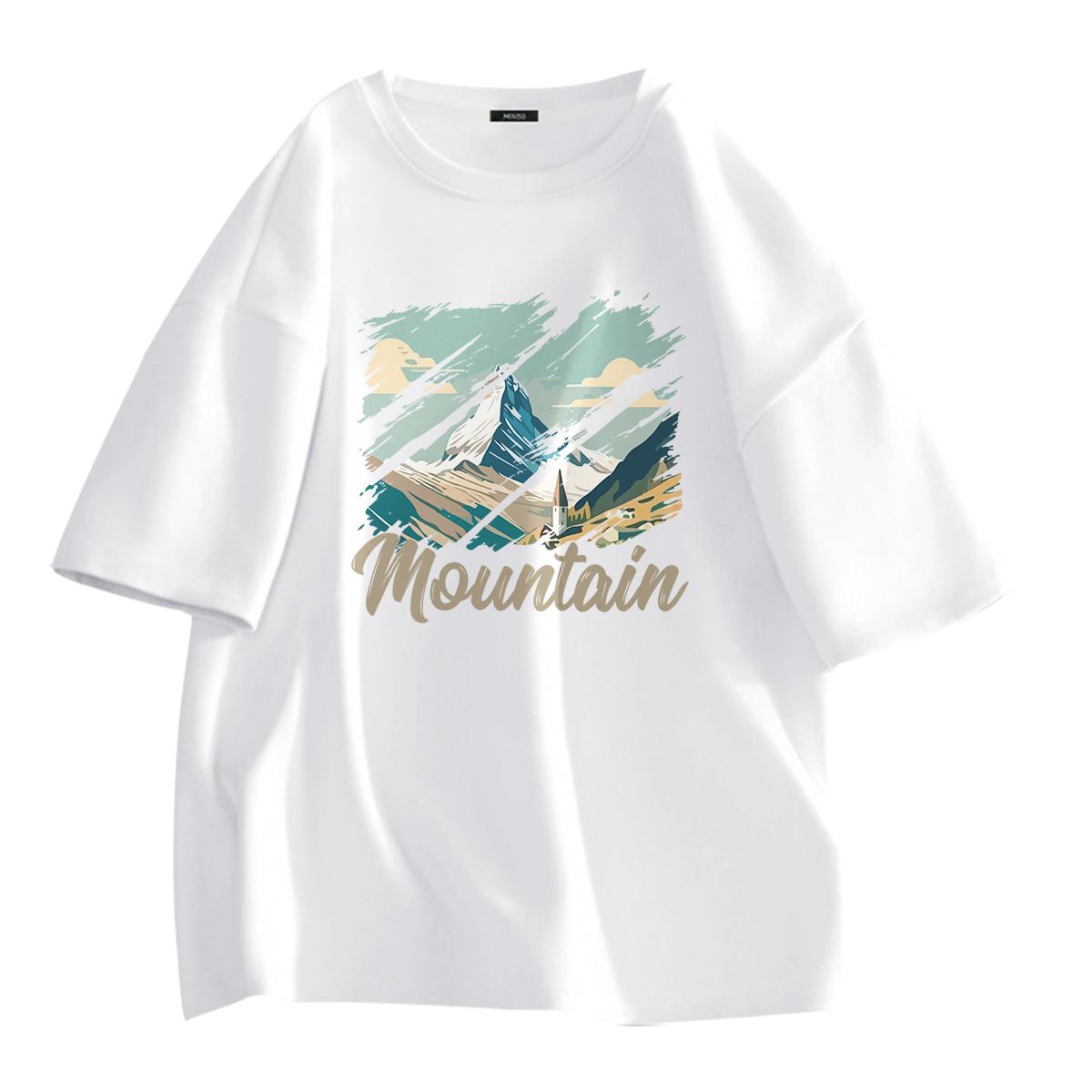 

Футболка унисекс MINISO, Кофе (Серо-голубые снежные горы)