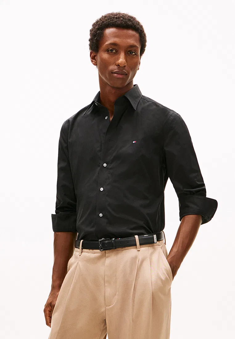 Несминаемая рубашка с длинным рукавом TH Mainline Tommy Hilfiger, черный