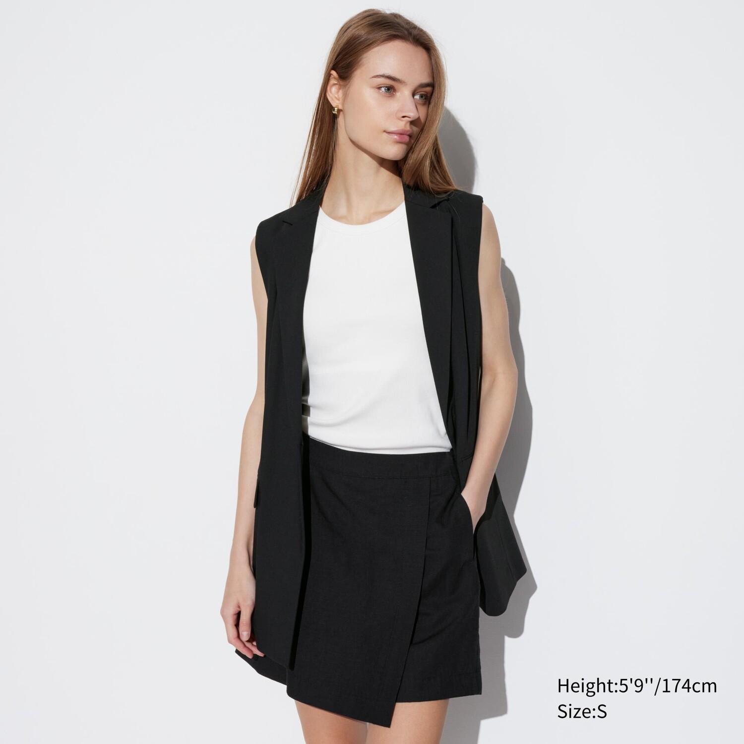

Юбка льняная Uniqlo, черный