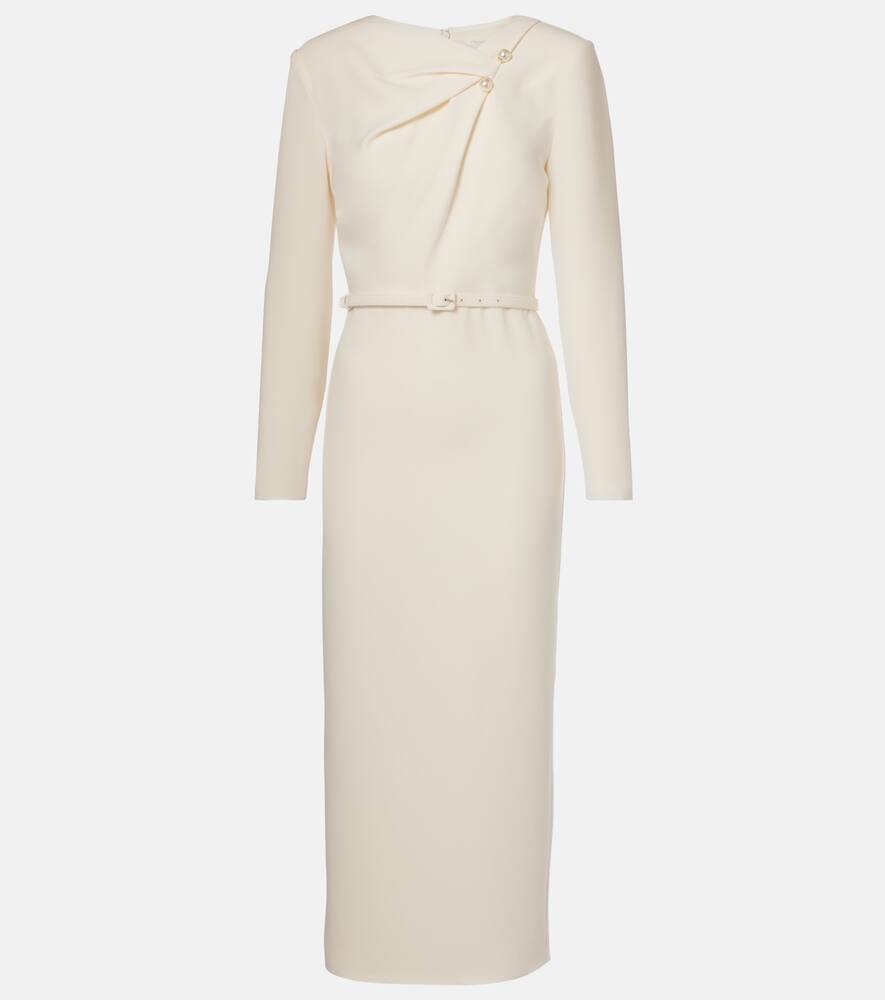 

Платье миди из кади с декоративными элементами и поясом Roland Mouret, Cream