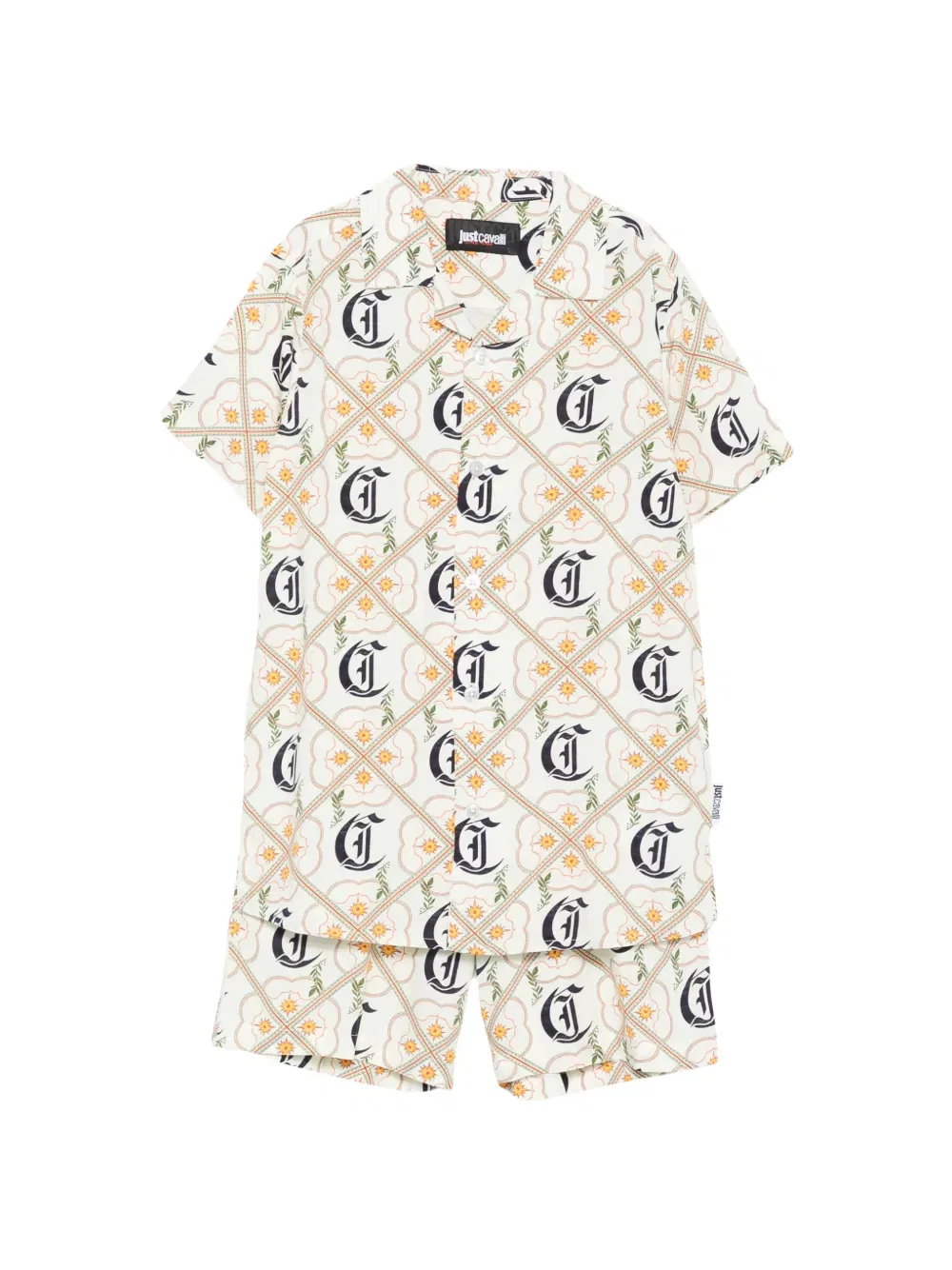 Комплект из рубашки и шорт с узором Just Cavalli, нейтральный