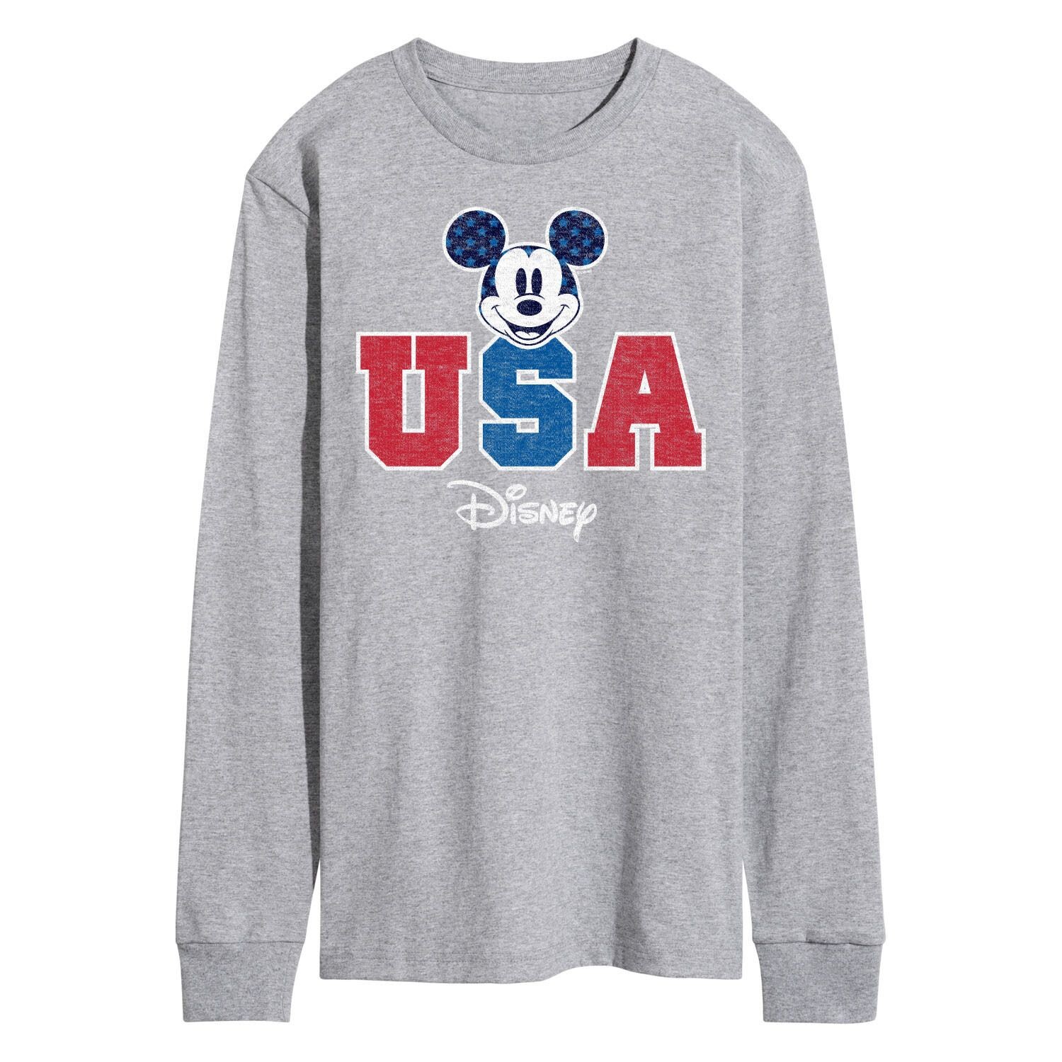 

Мужская футболка Disney's Mickey Mouse USA с длинными рукавами и рисунком Licensed Character