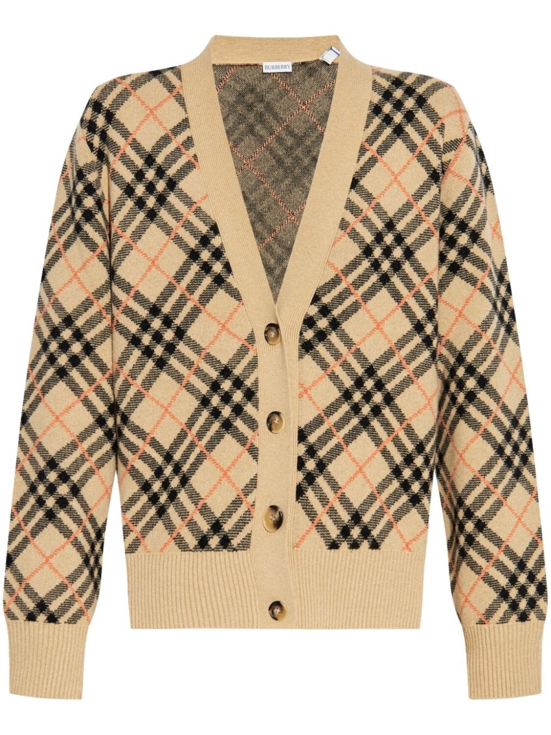 

Кашемировый кардиган в клетку Burberry, серый