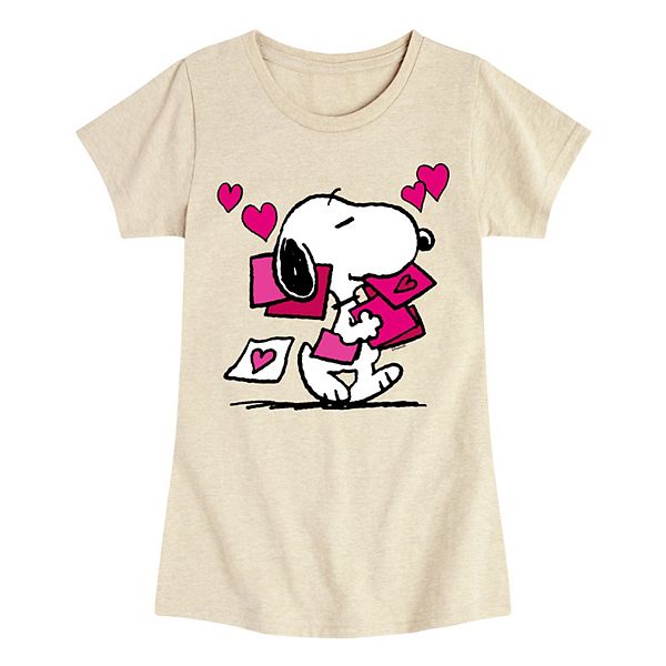

Футболка с принтом Peanuts Snoopy Valentine's Cards для девочек 7-16 Licensed Character, Beige