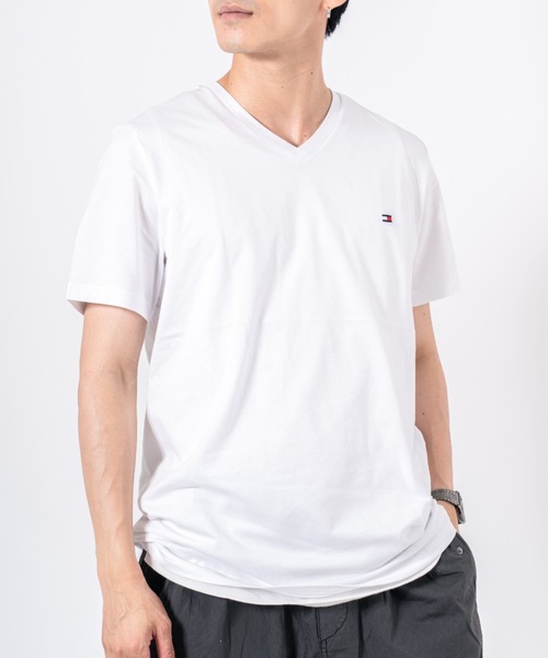 

Футболка унисекс с коротким рукавом и V-образным вырезом TOMMY HILFIGER, белый