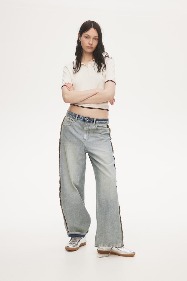 

Широкие заниженные джинсы baggy H&M, синий