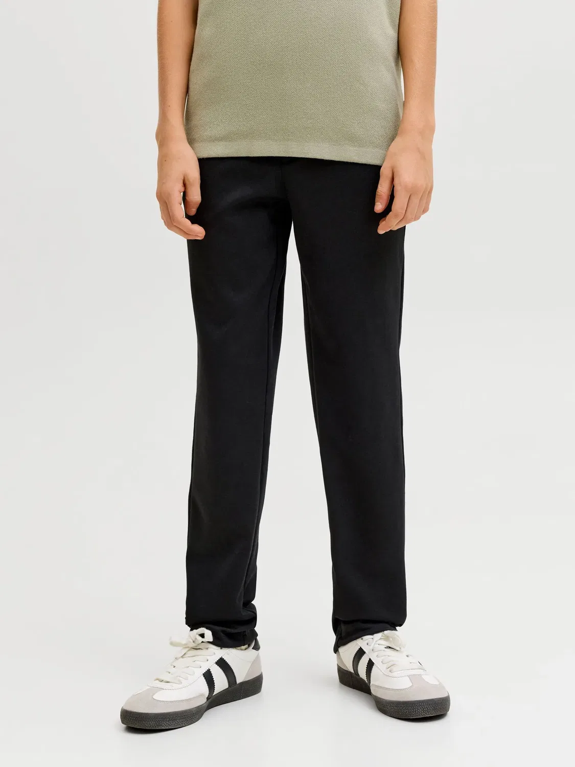 Чино-брюки, interlock, JACK & JONES Junior, черный — фото 3
