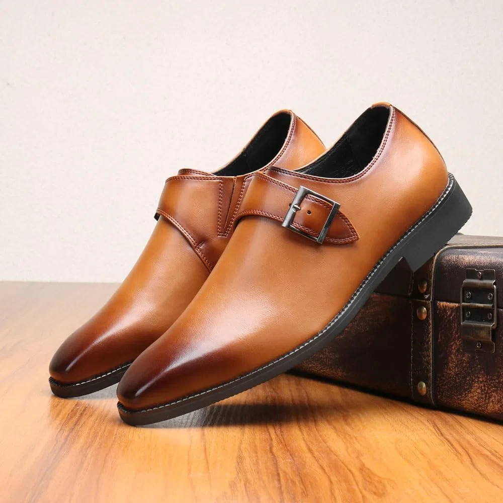 Лоферы кожаные квадратный носок, Men's Vintage, коричневый — фото 2