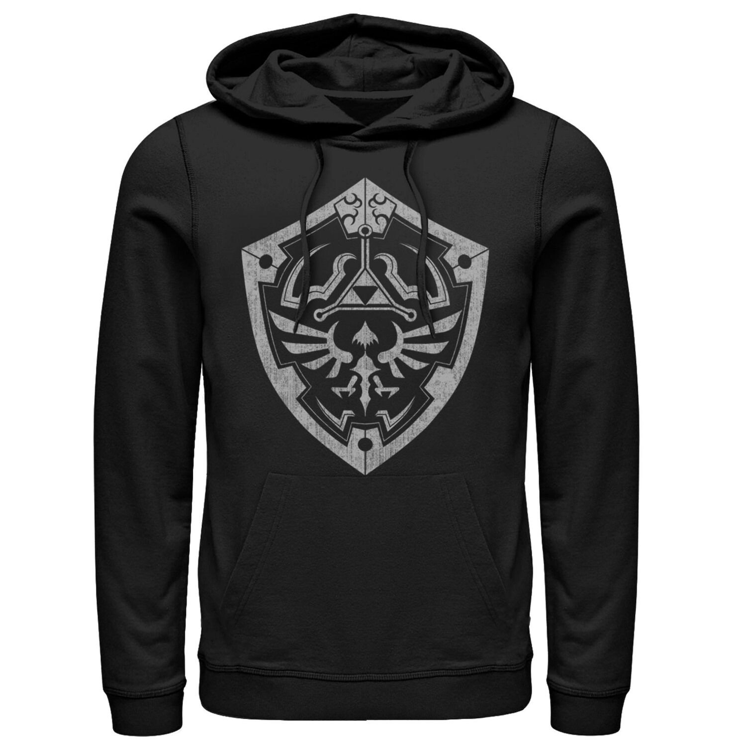 

Мужской пуловер с капюшоном и логотипом Nintendo Zelda Link's Hylian Shield Licensed Character, черный