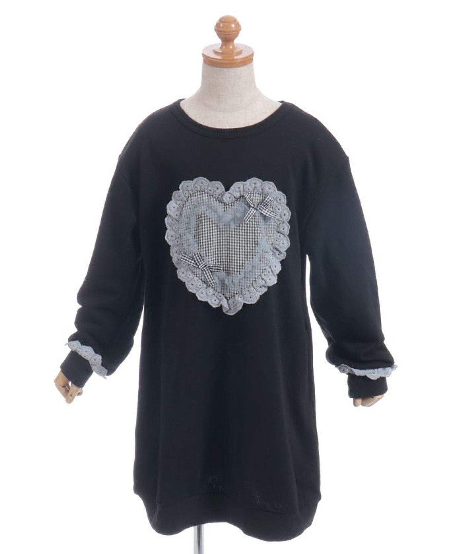 Платье с аппликацией в виде сердечек Axes femme kids, Black