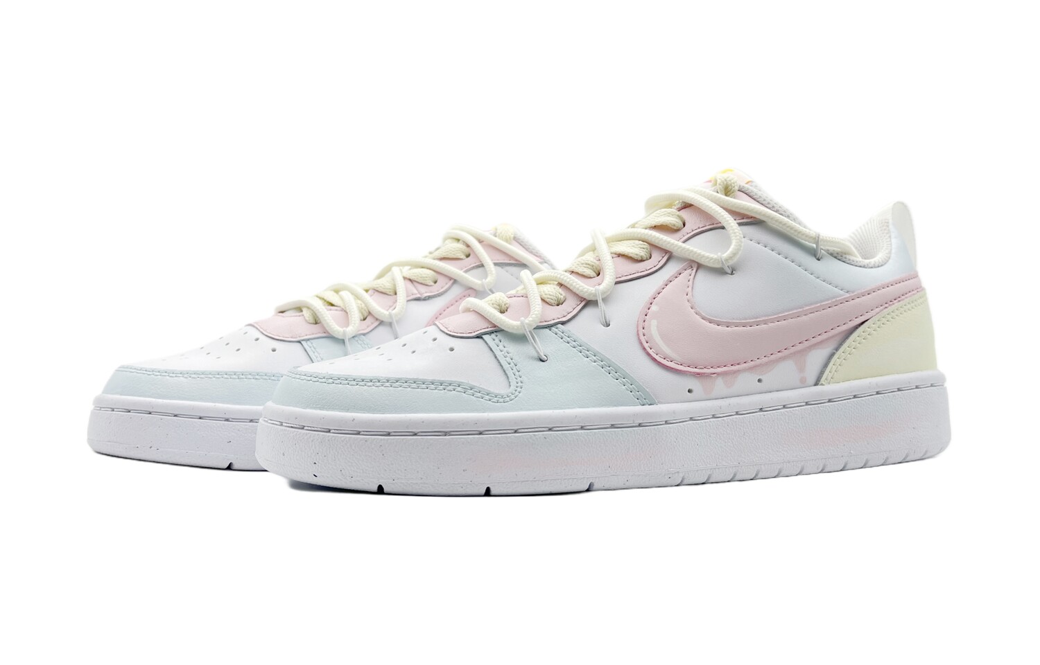 

Кроссовки Nike Court Borough 2 Skateboarding Shoes Women's Low-top White/blue/yellow/pink, цвет Cheese